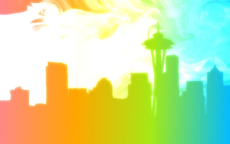 Seattle Skyline — Rainbow