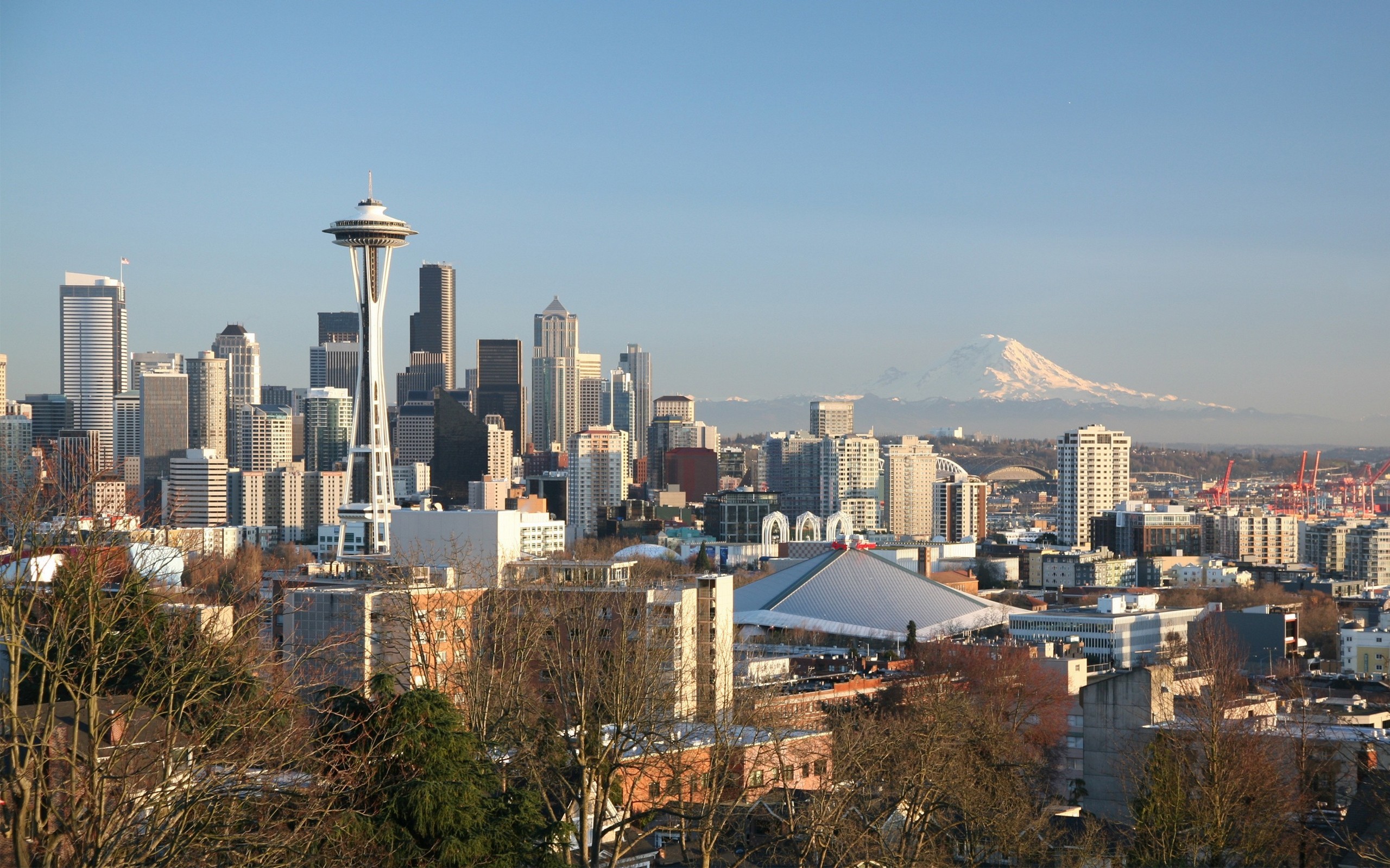 Seattle skyline with Mount Rainier