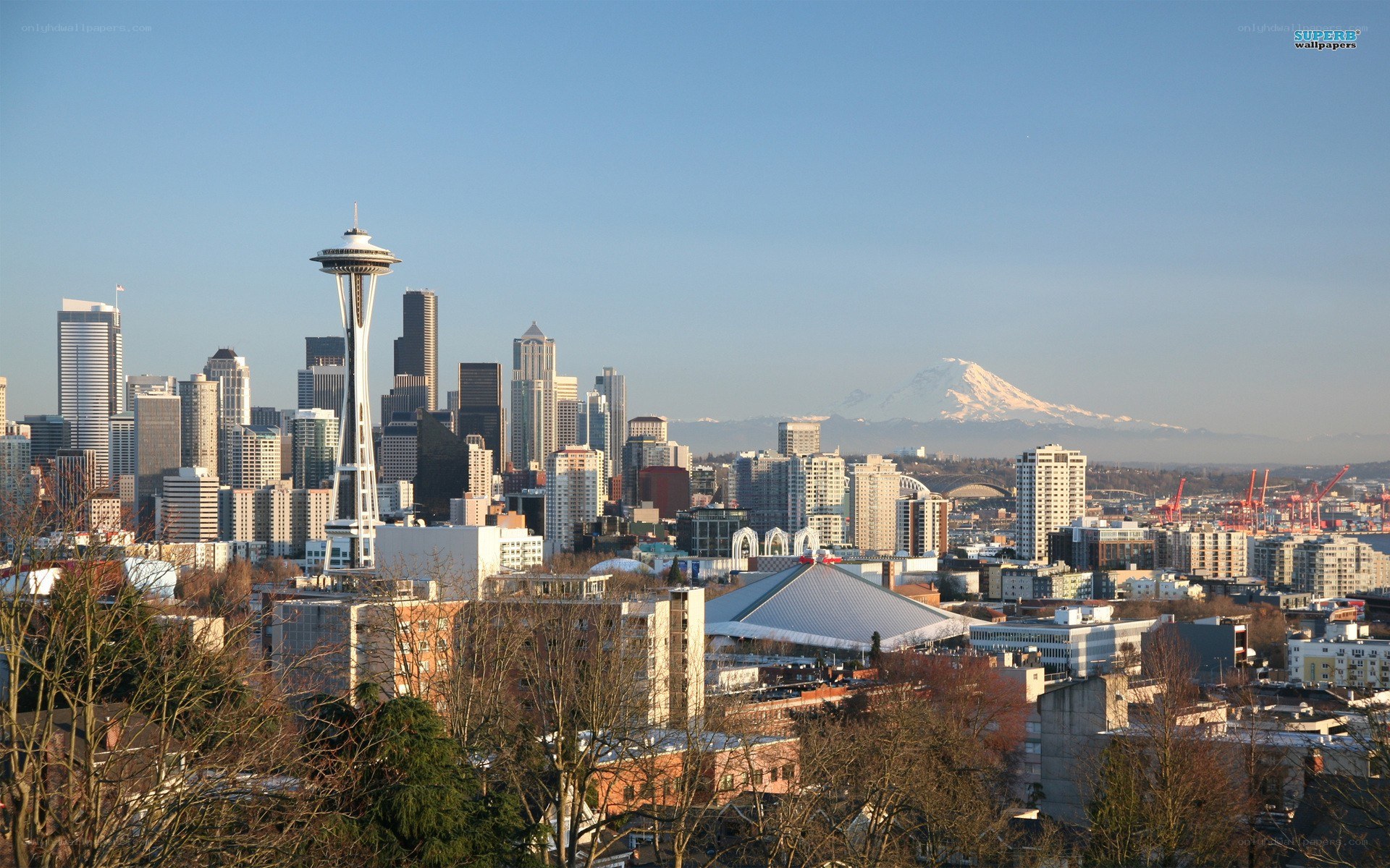 Seattle skyline with Mount Rainier