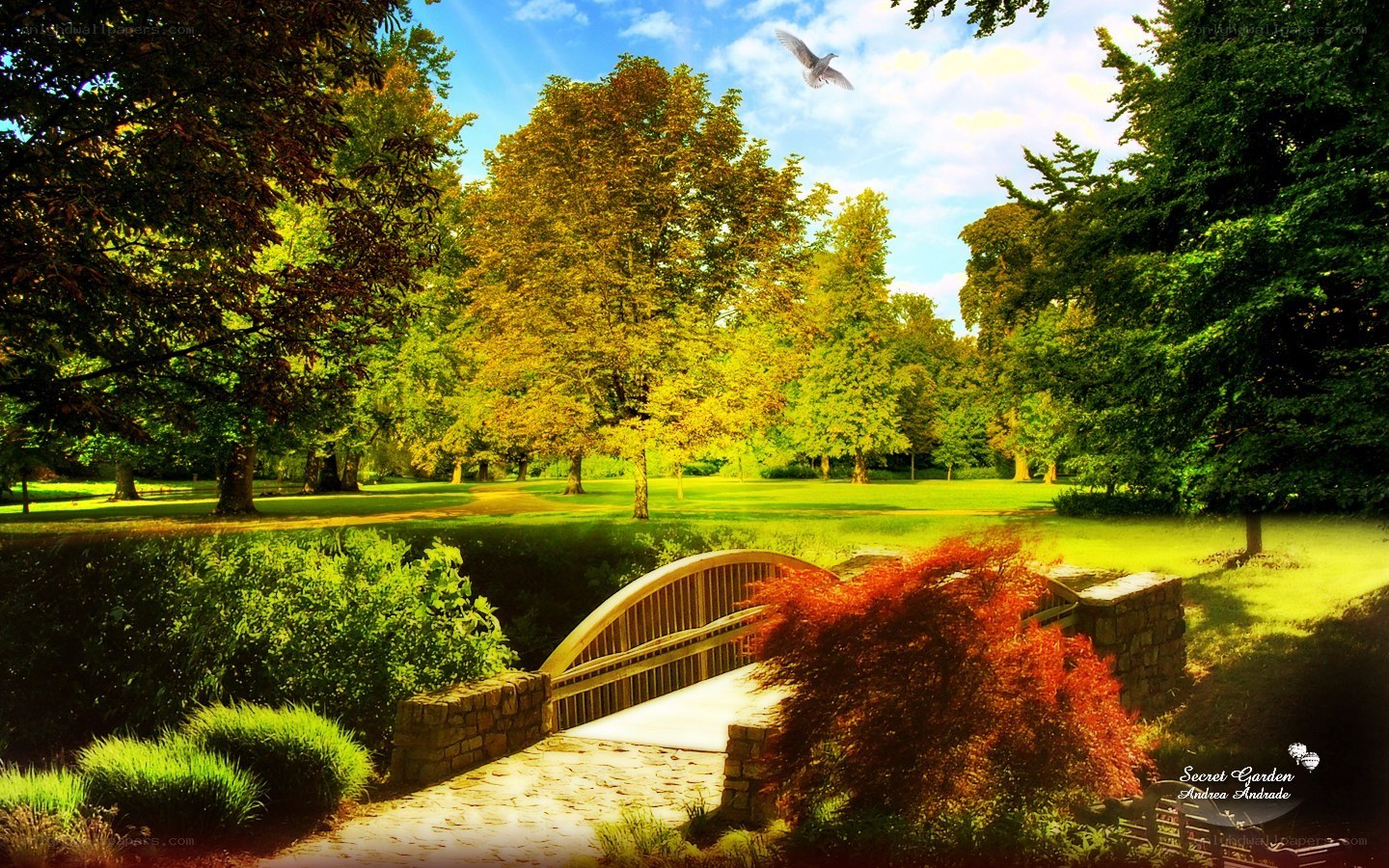 Secret Garden with a Bridge
