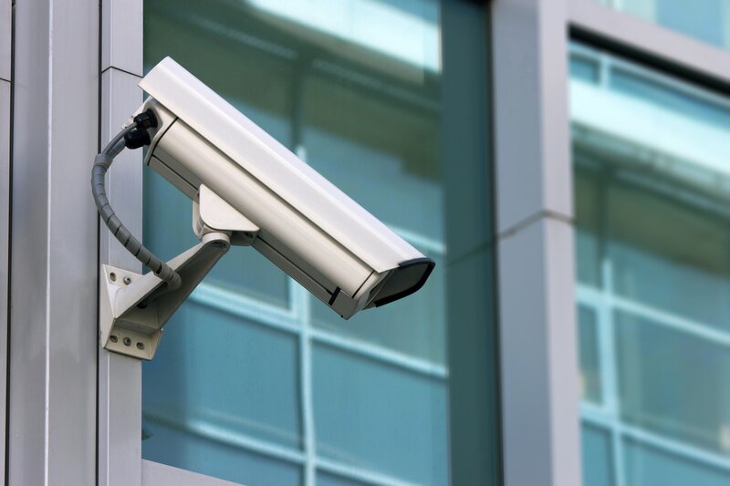 security camera on building