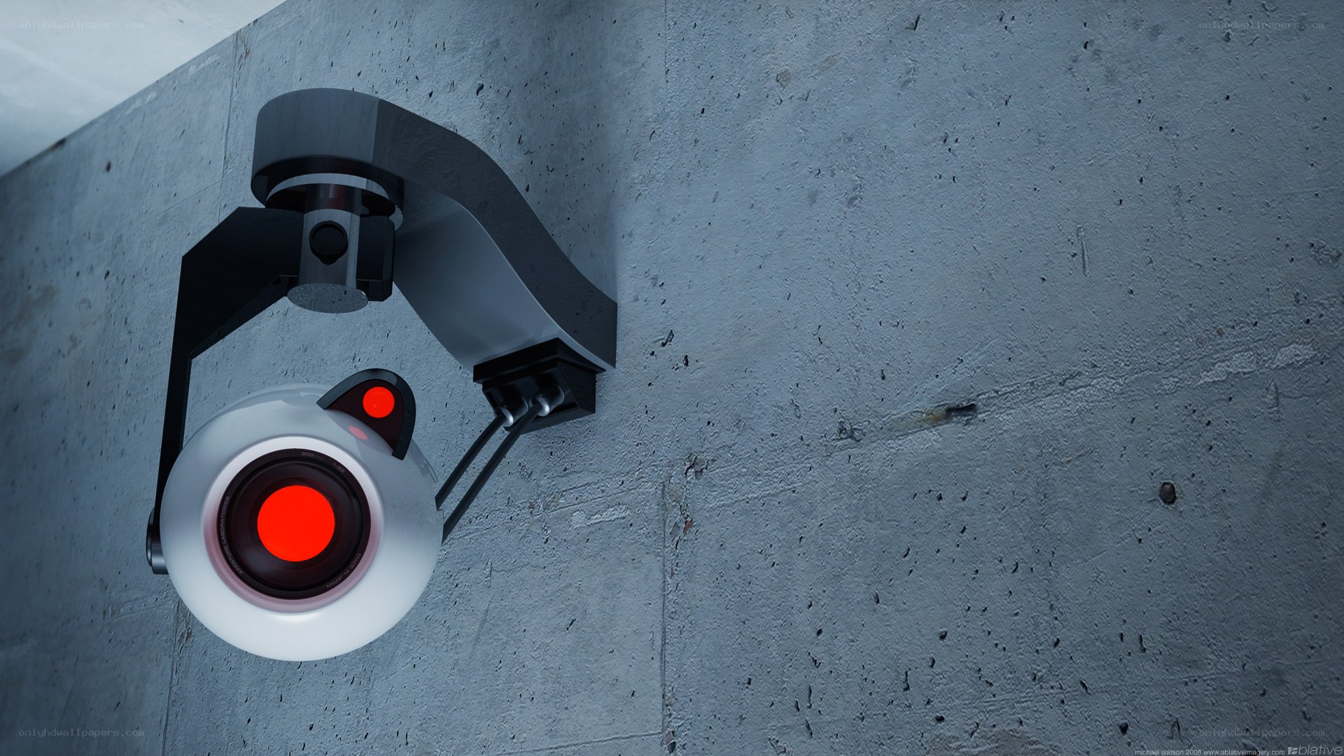 security camera on concrete wall