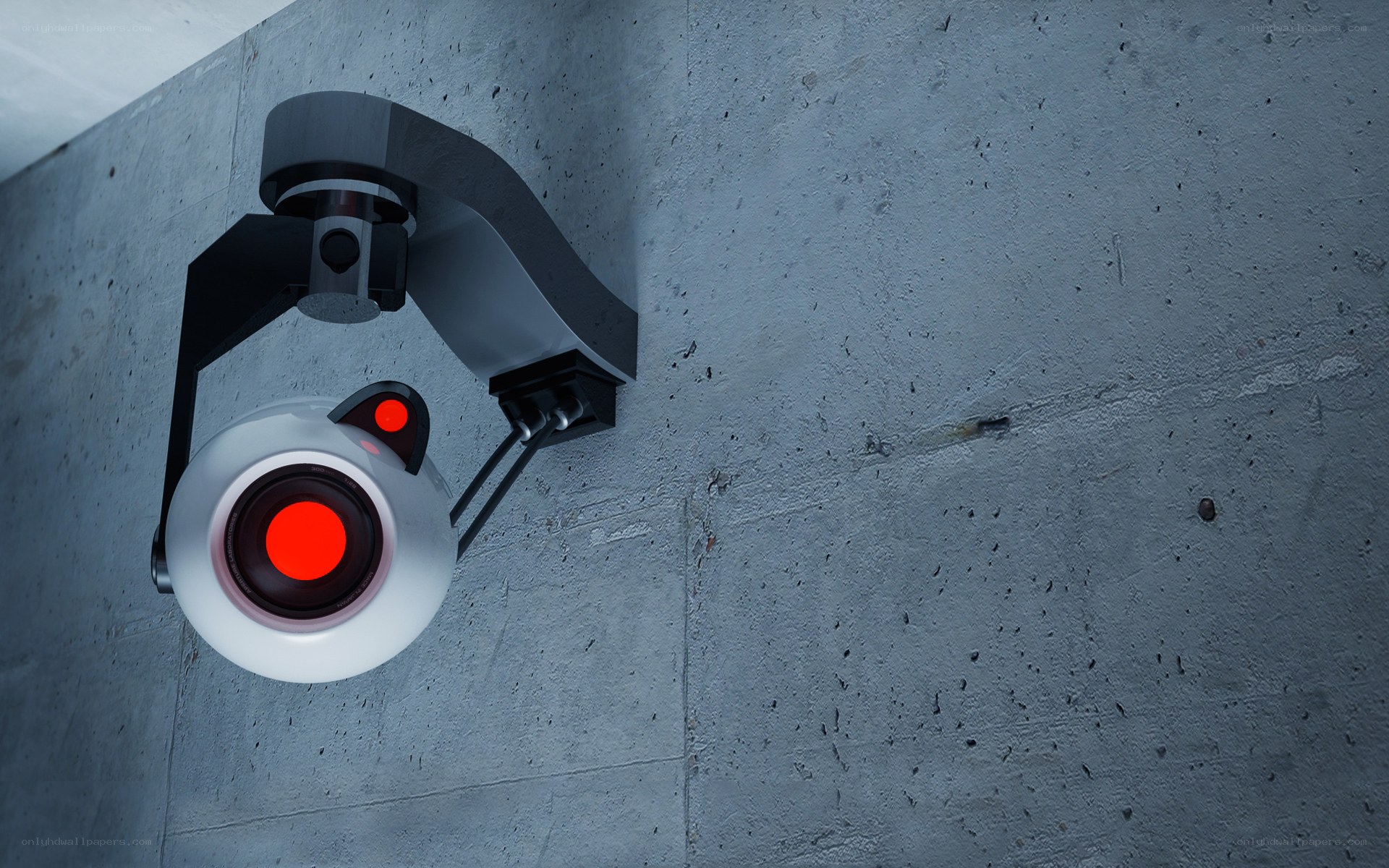 security camera on concrete wall