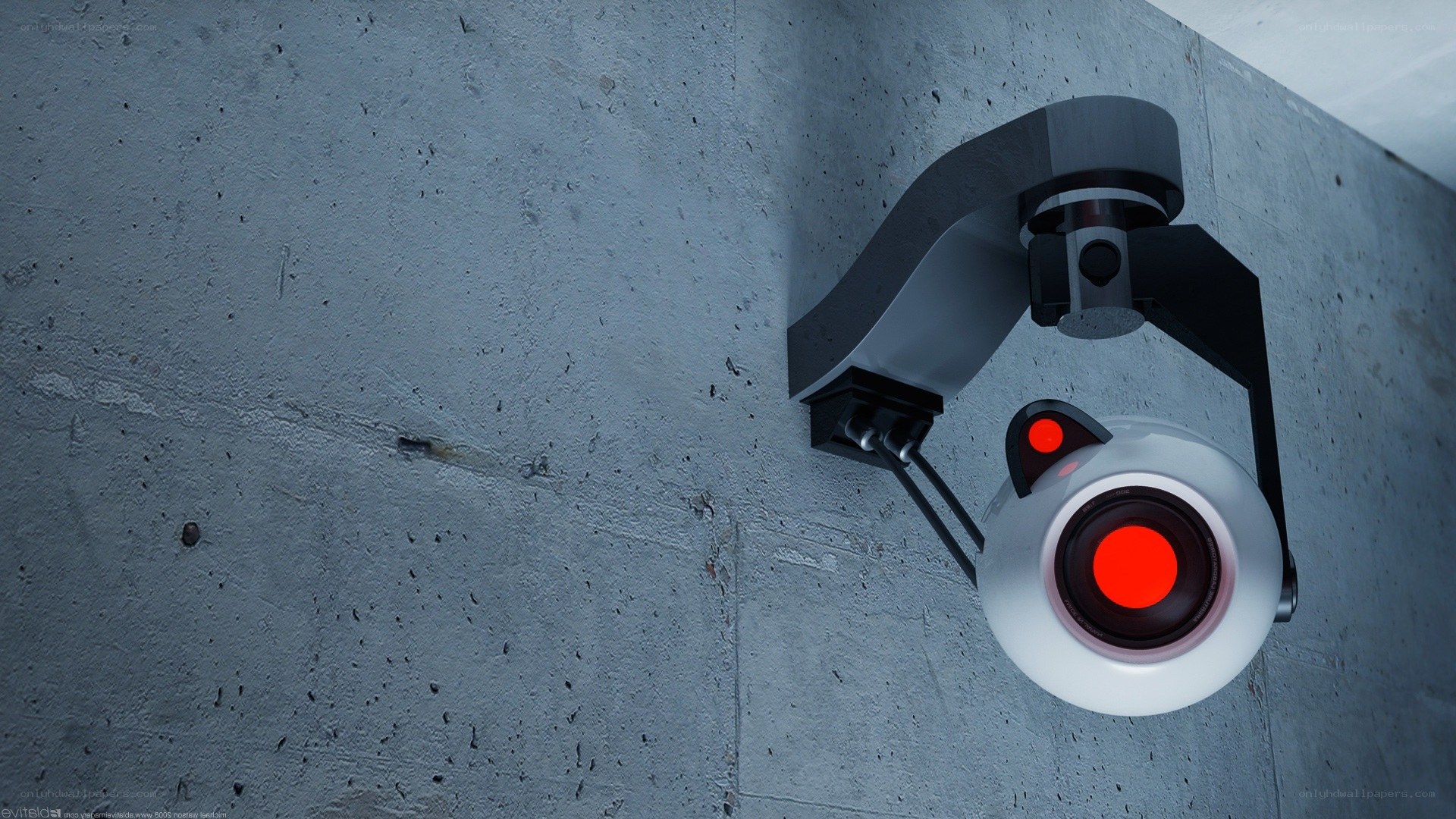 security camera on concrete wall