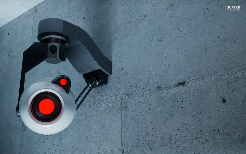 security camera on concrete wall