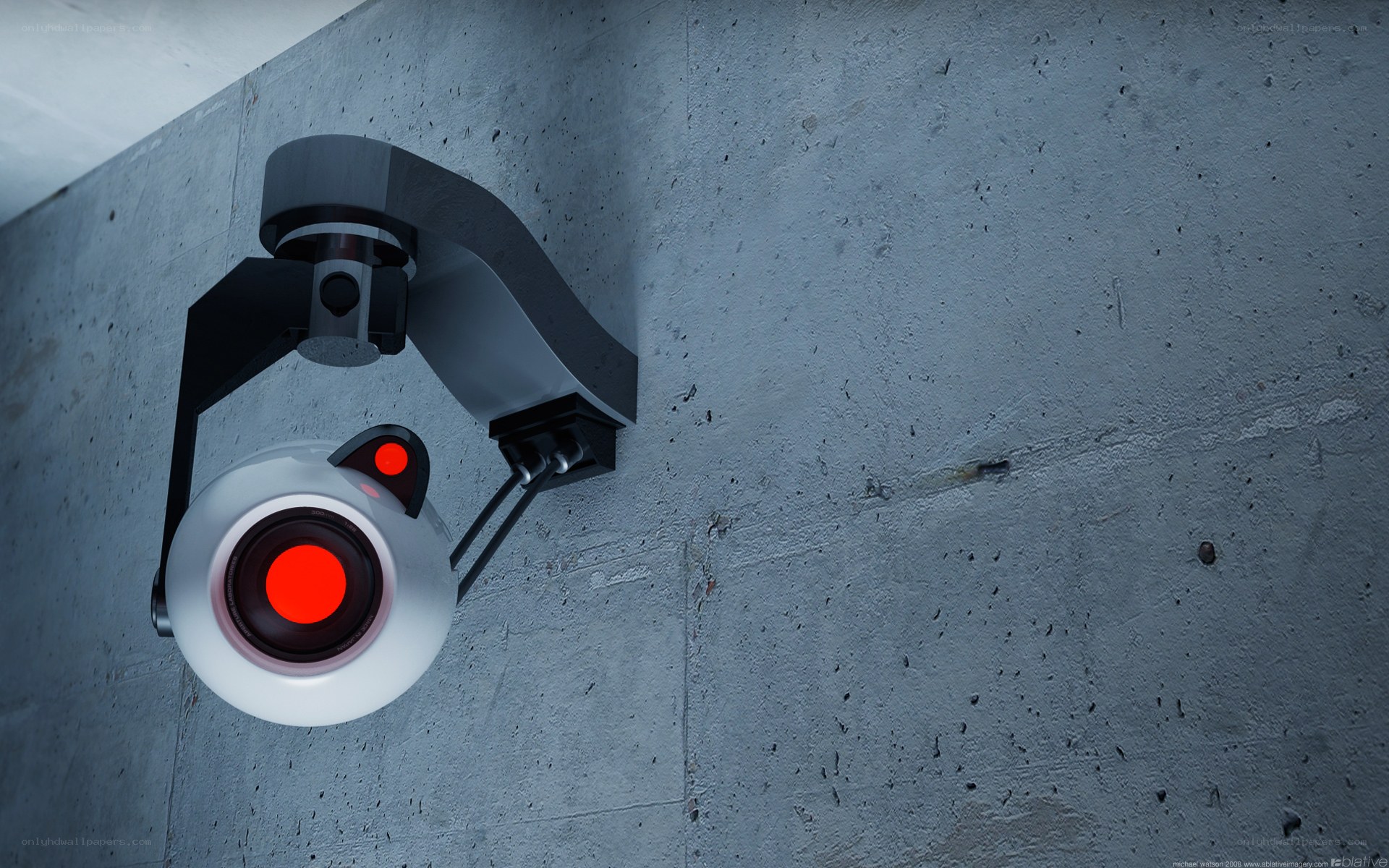 security camera on concrete wall
