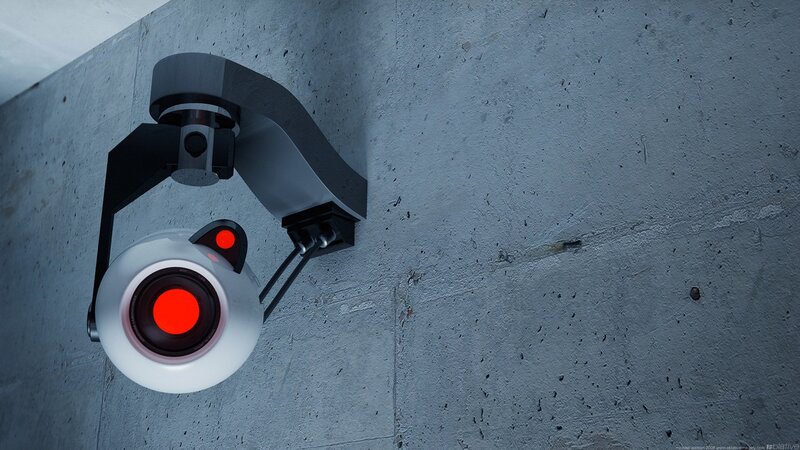 Security Camera on Wall — Gray, Dramatic, 3d Render