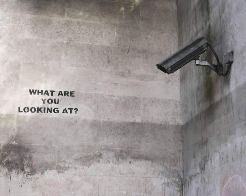 Security Camera on Wall — Gray, Neutral