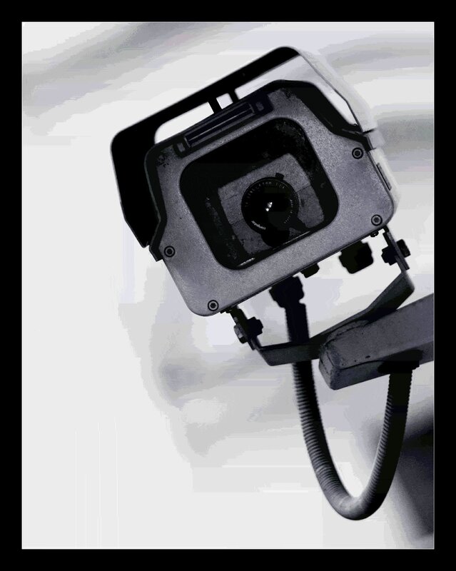 security camera on wall