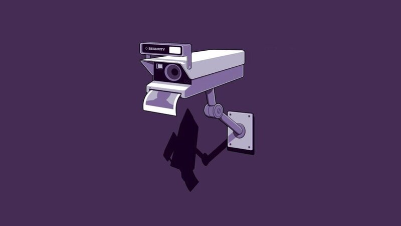 Security Camera with Shadow — Purple, Dramatic