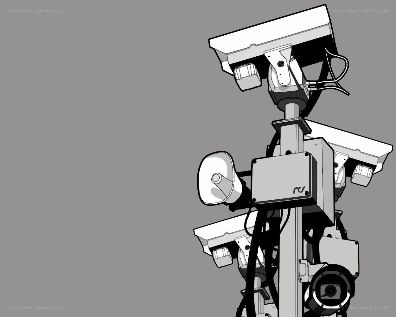 security cameras on a pole