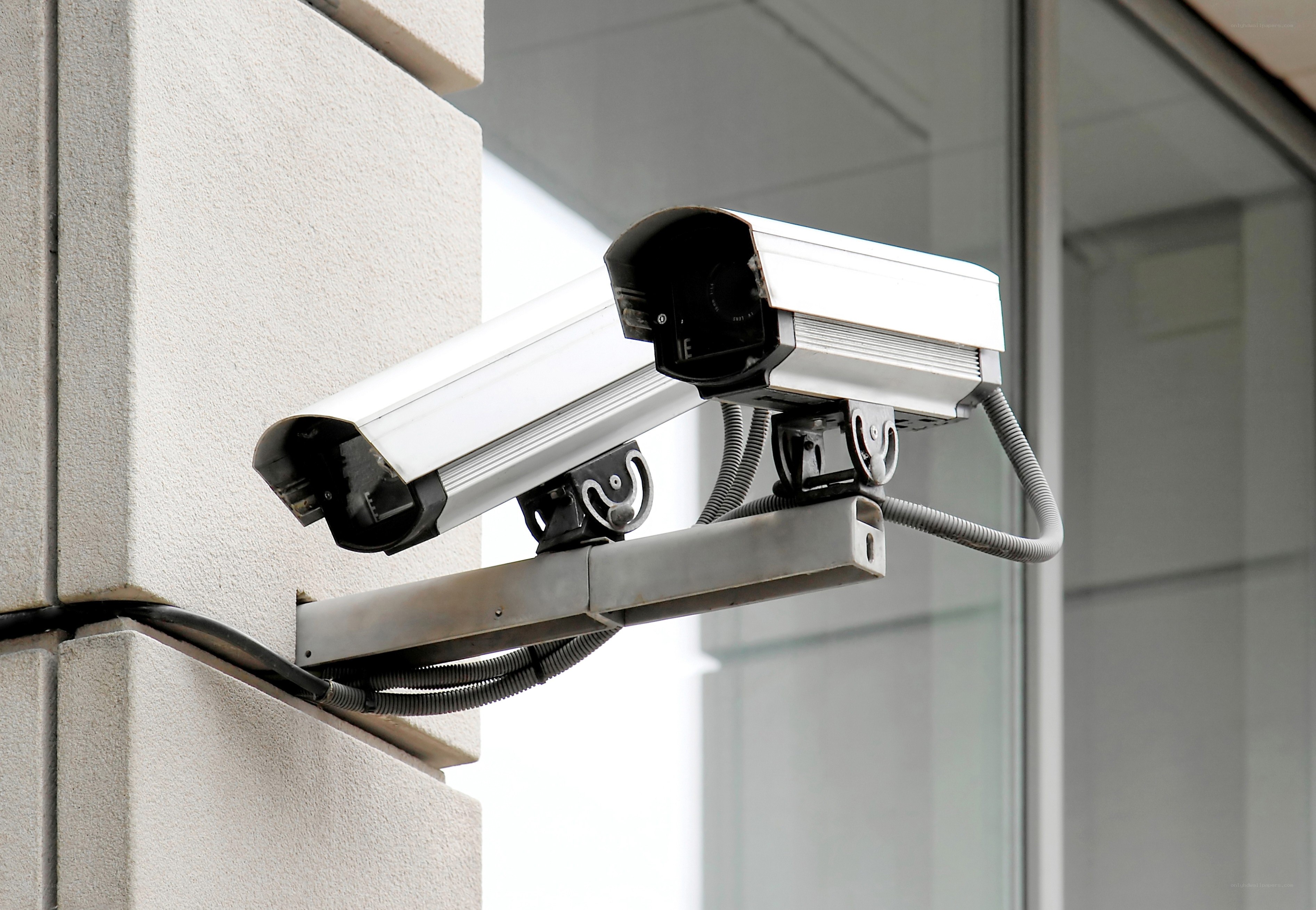security cameras on building