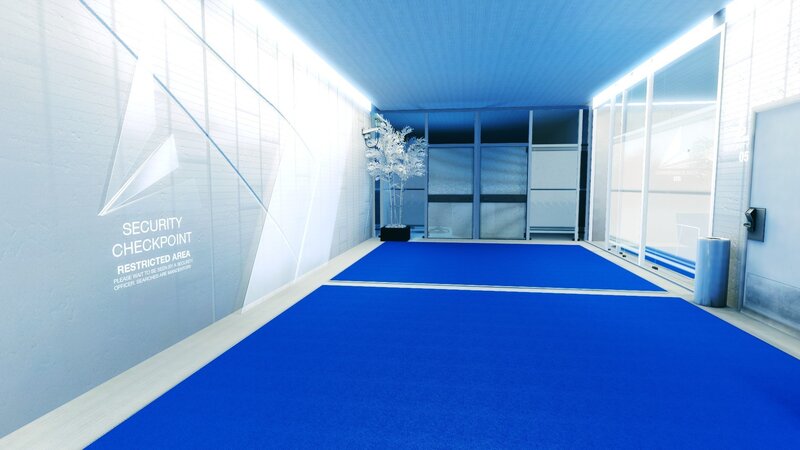 Security Checkpoint Hallway — Blue
