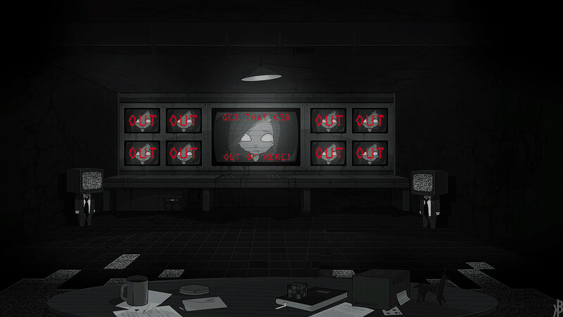 Security Room with Monitors — Black
