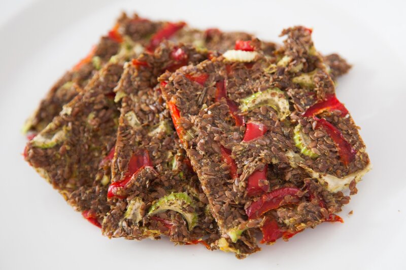 seed crackers with peppers