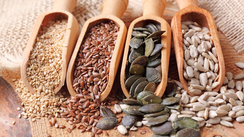 Seeds in Wooden Scoops