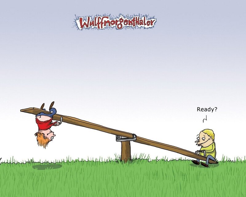 Seesaw mishap cartoon