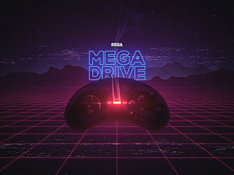Sega Mega Drive Controller — Purple