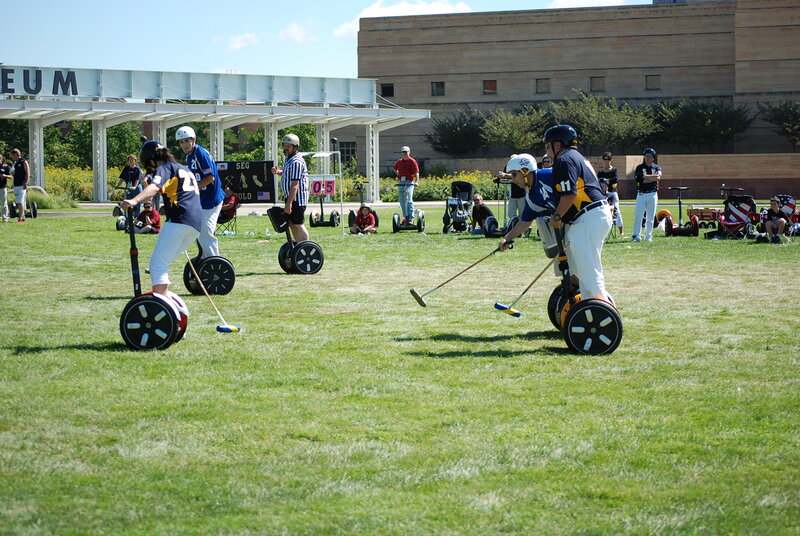 Segway polo game in progress