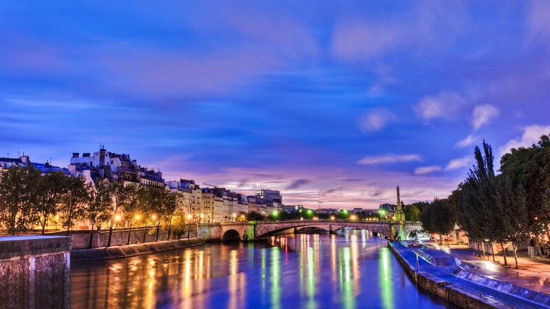 Seine River at dusk in Paris
