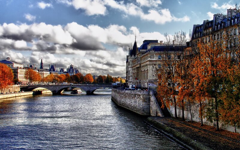 Seine River in Paris — Blue