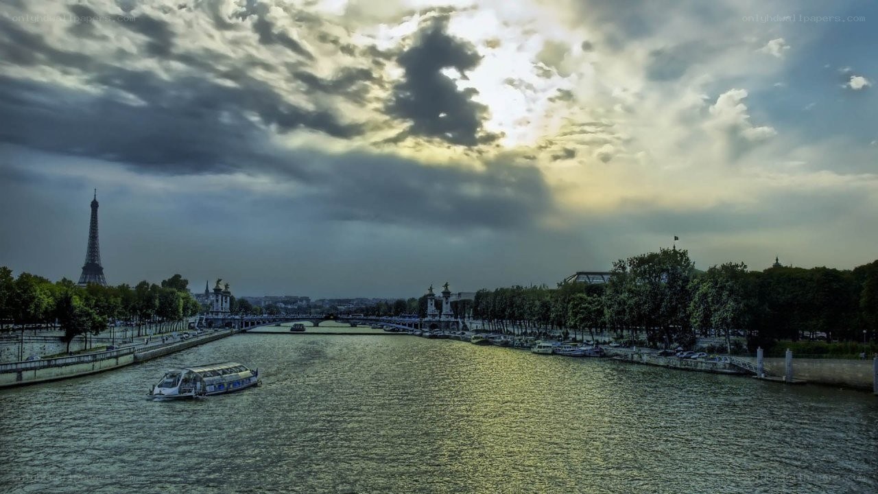 Seine River with Eiffel Tower