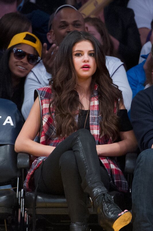 Selena Gomez at a basketball game