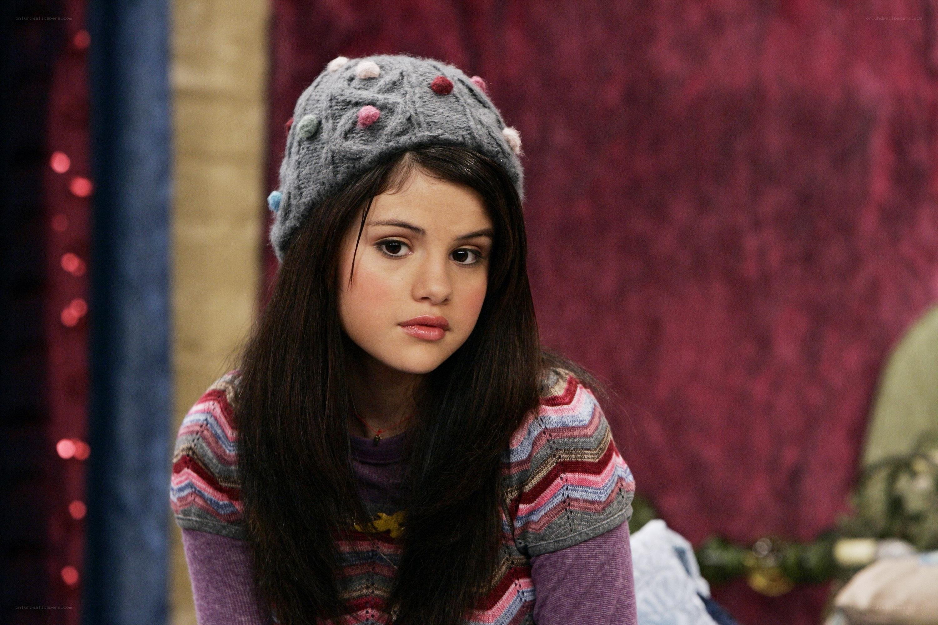 Selena Gomez in a knit hat