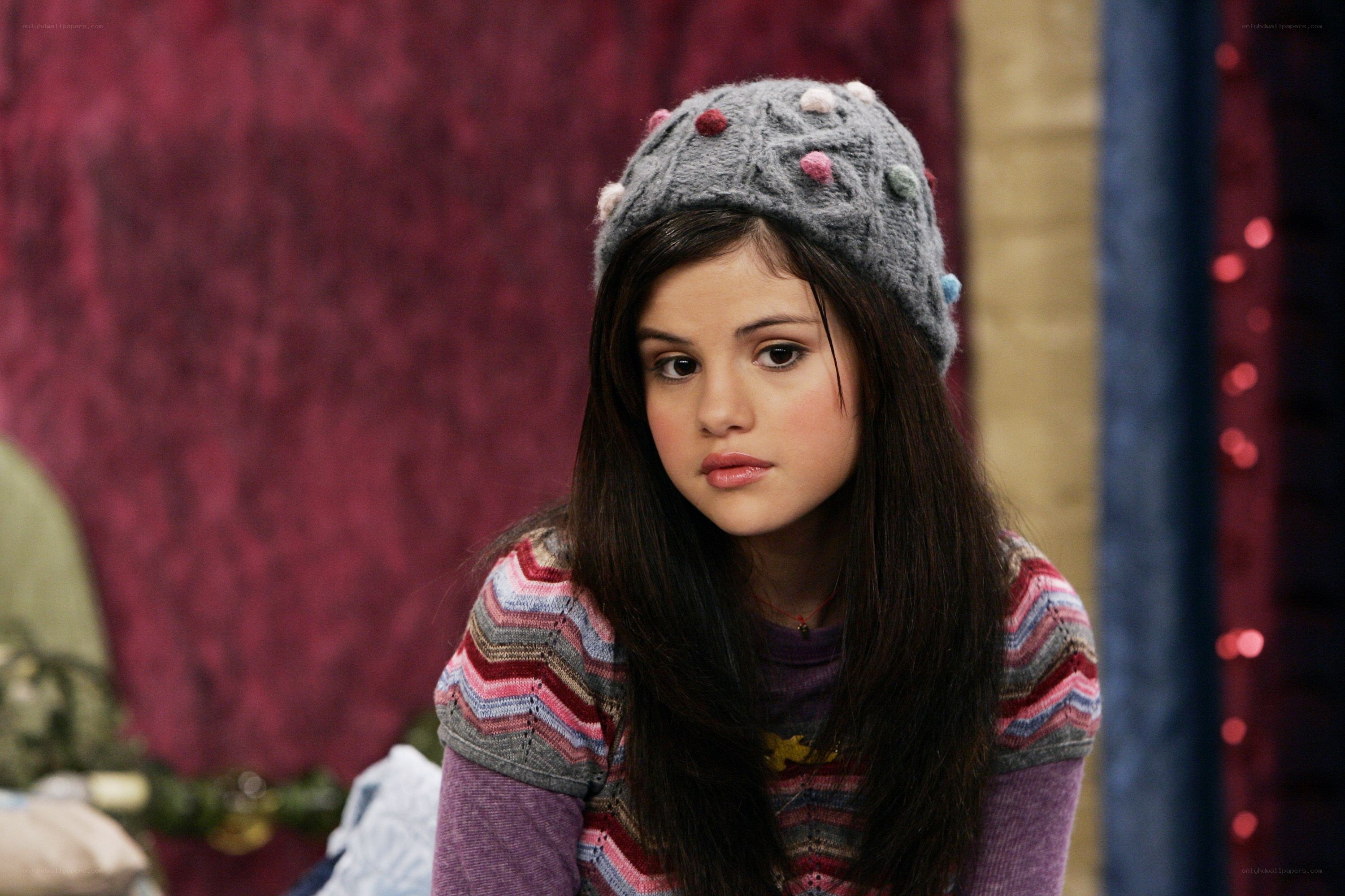 Selena Gomez in a knit hat