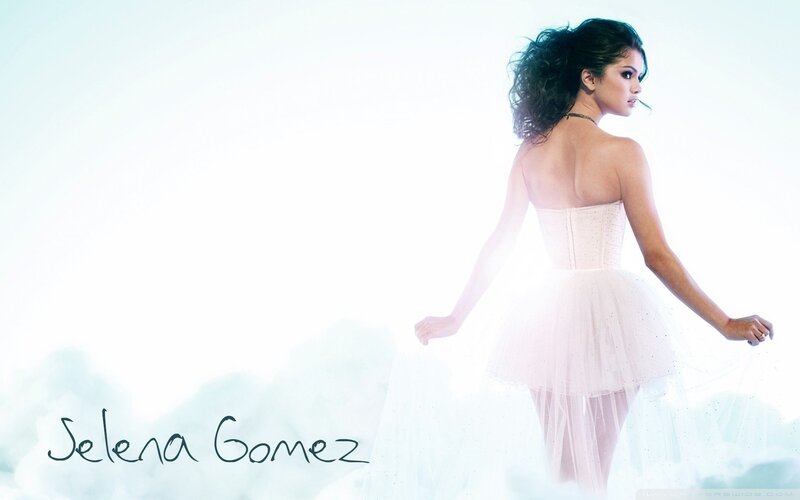 Selena Gomez in white dress