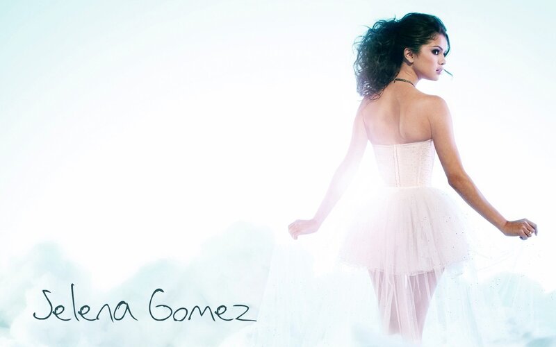 Selena Gomez in white dress
