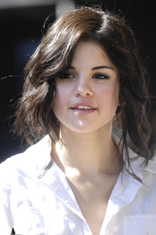 Selena Gomez in white shirt
