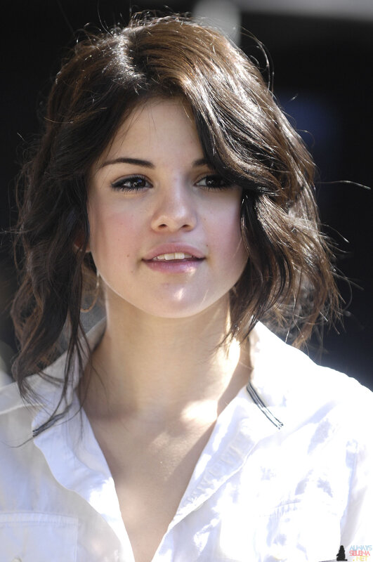 Selena Gomez in white shirt