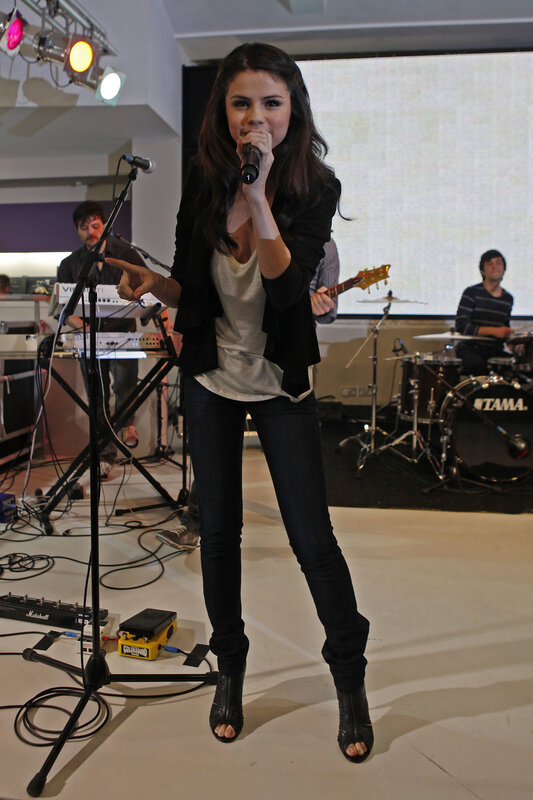 Selena Gomez performing on stage