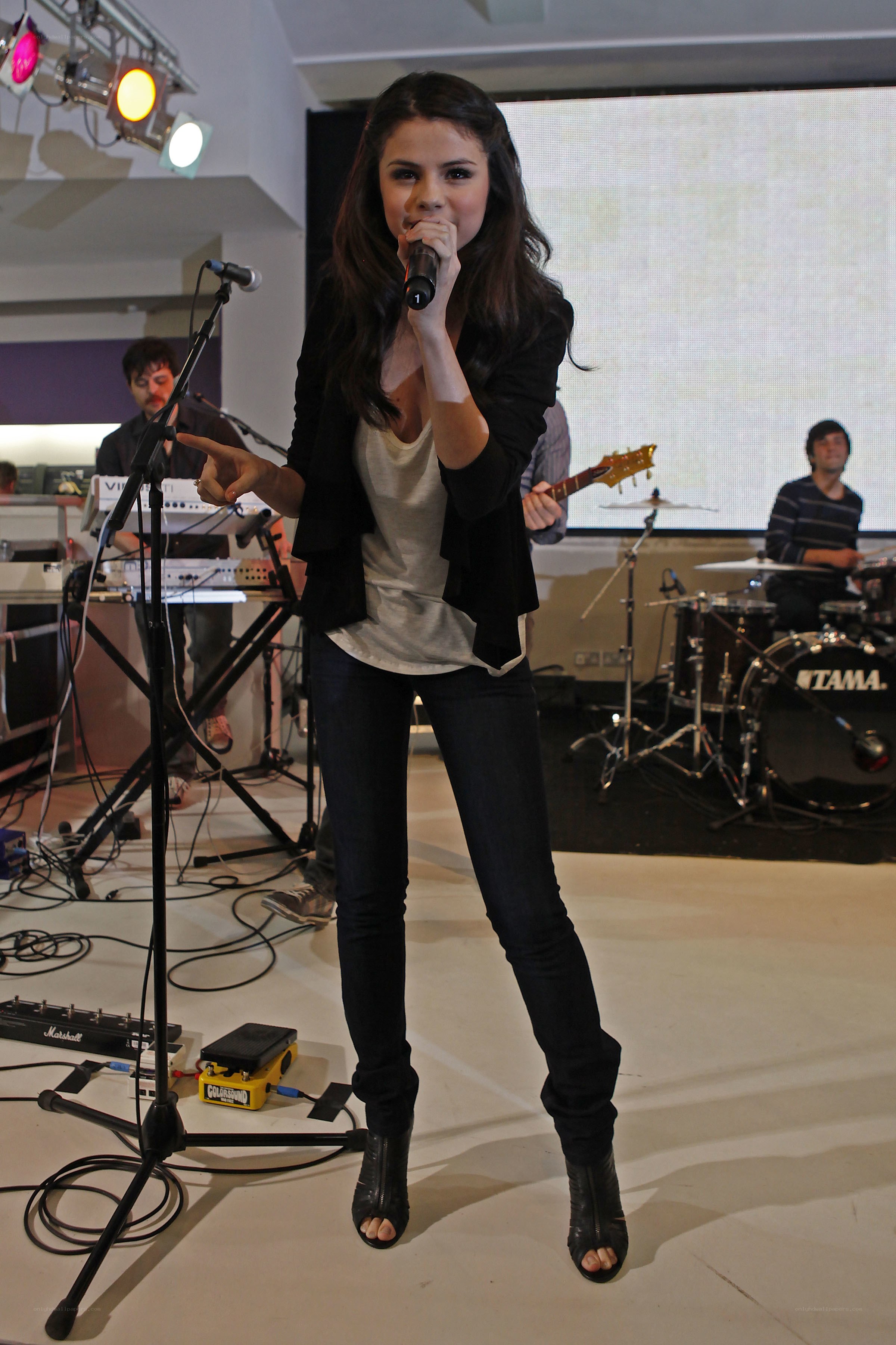 Selena Gomez performing on stage
