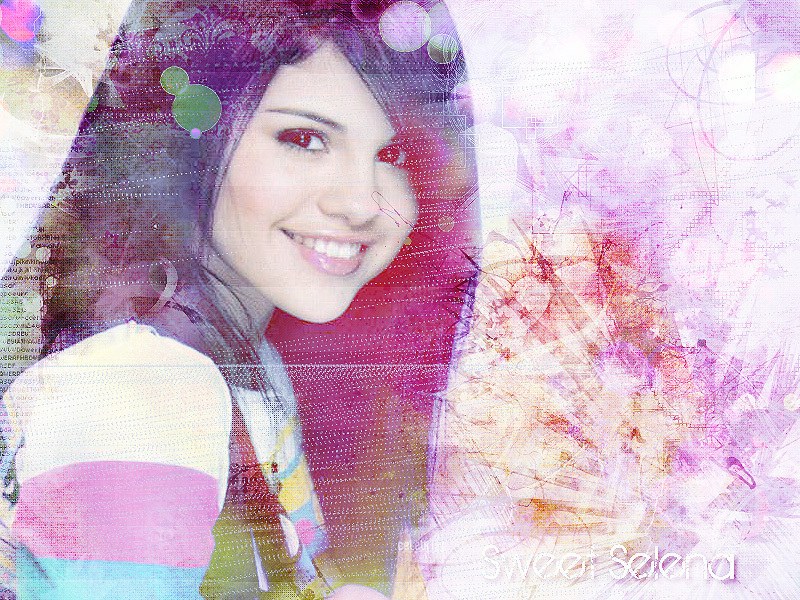 Selena Gomez portrait with effects