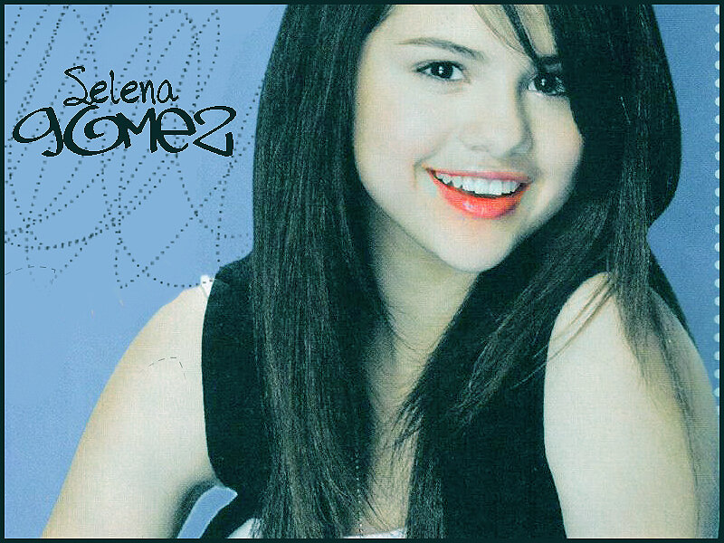 Selena Gomez Smiling — Blue, Happy