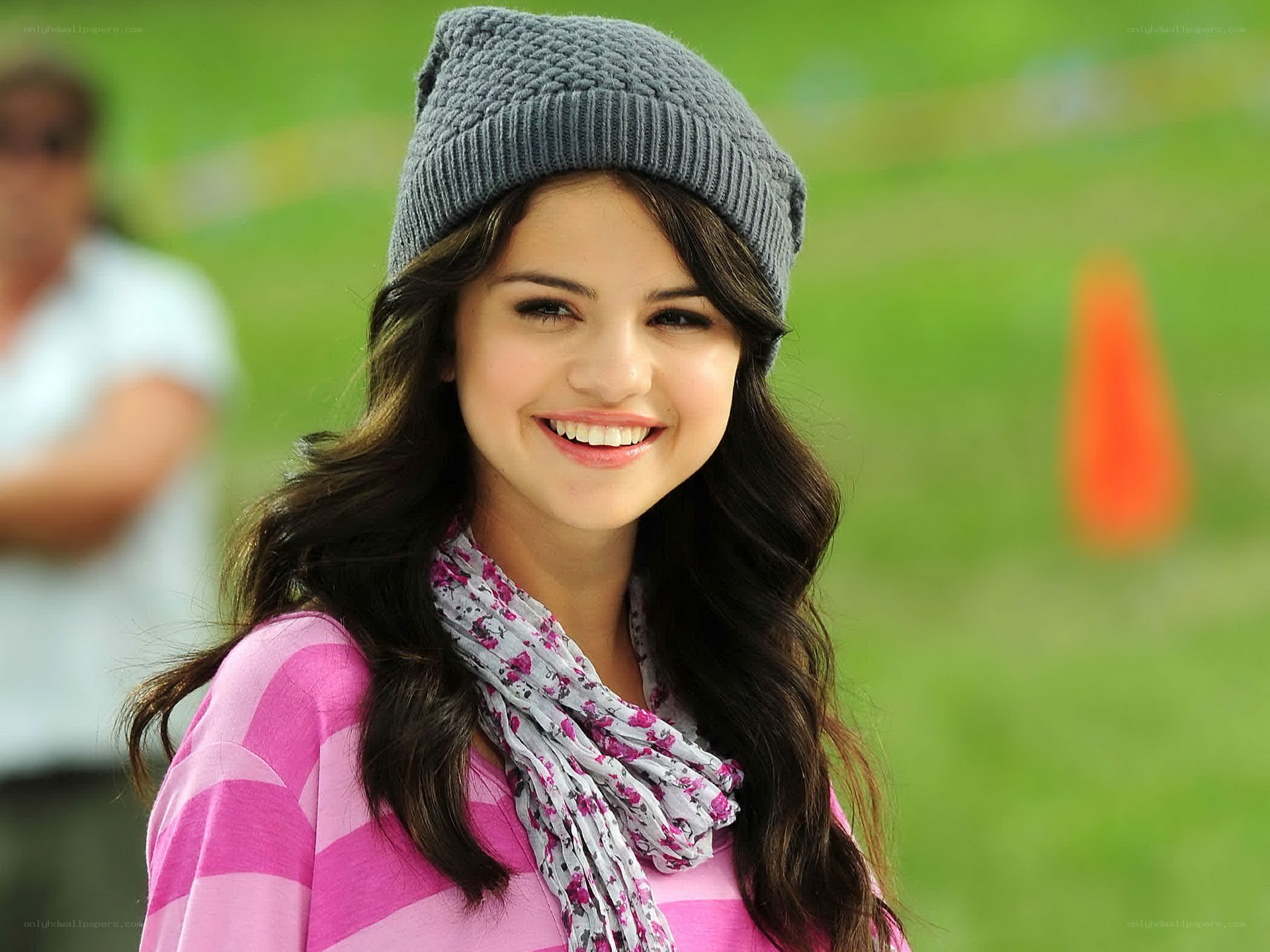Selena Gomez smiling outdoors