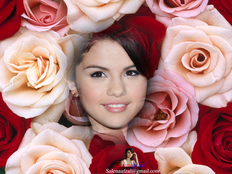 Selena Gomez with roses