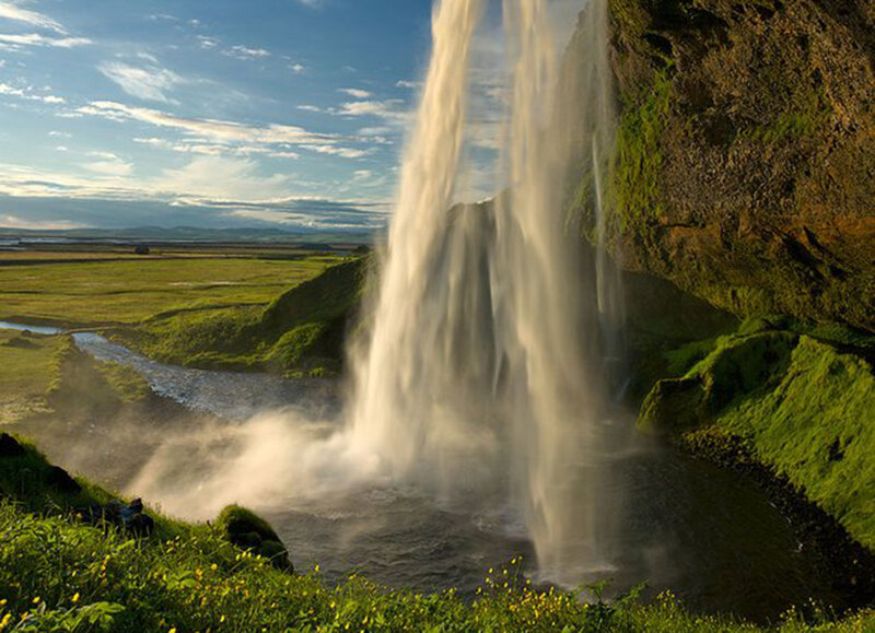 Seljalandsfoss Waterfall — Green