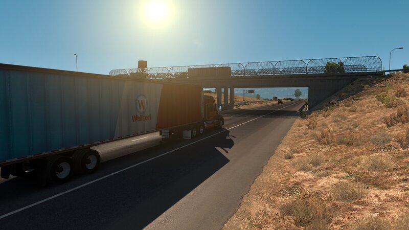 Semi-truck on Highway — Blue