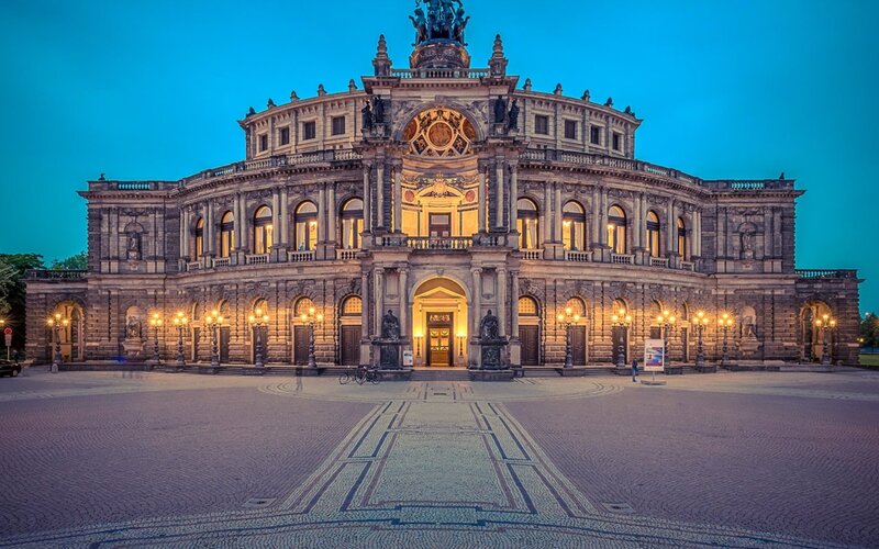 Semperoper Building — Blue, Serene