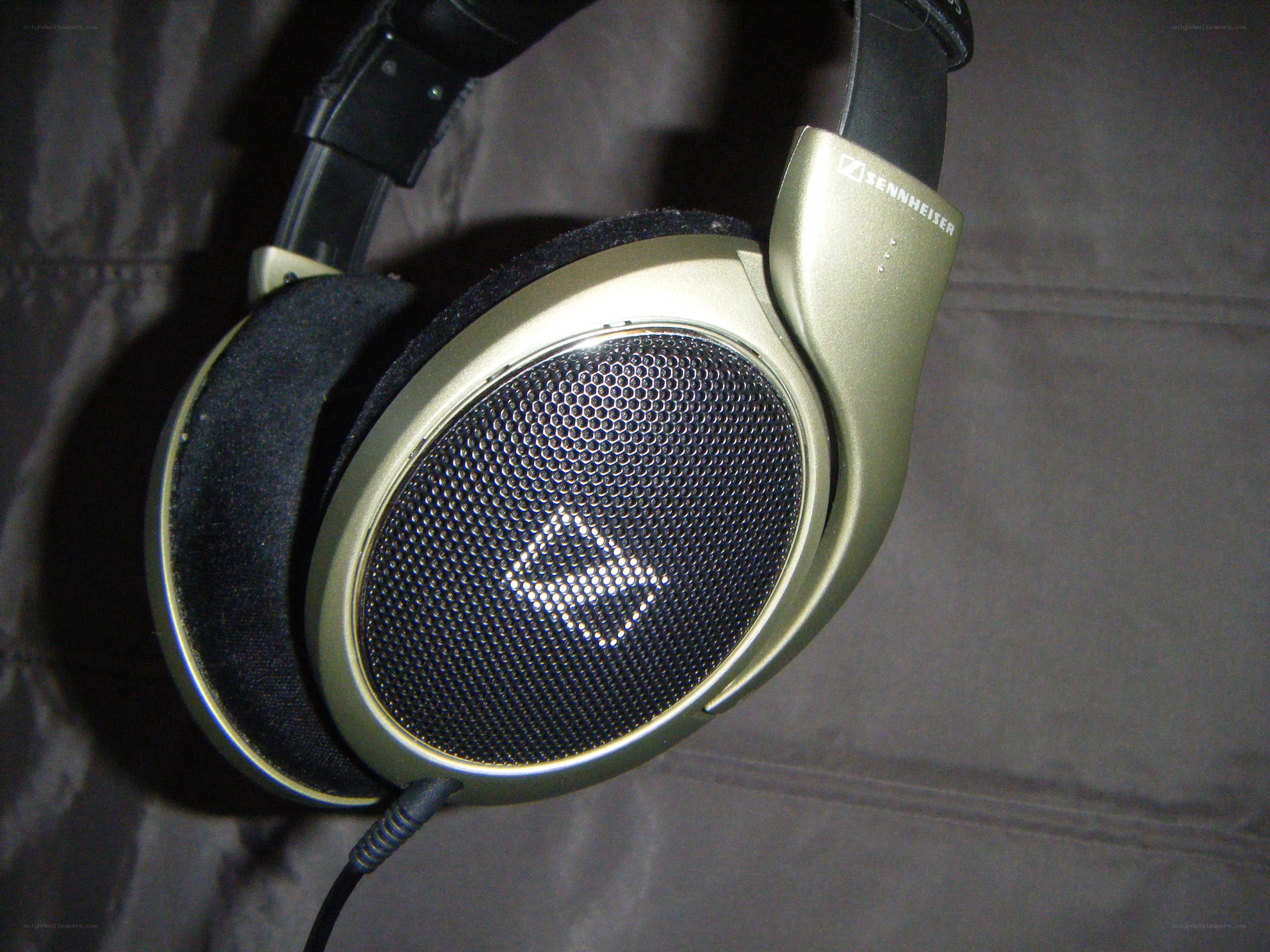 Sennheiser headphones on fabric
