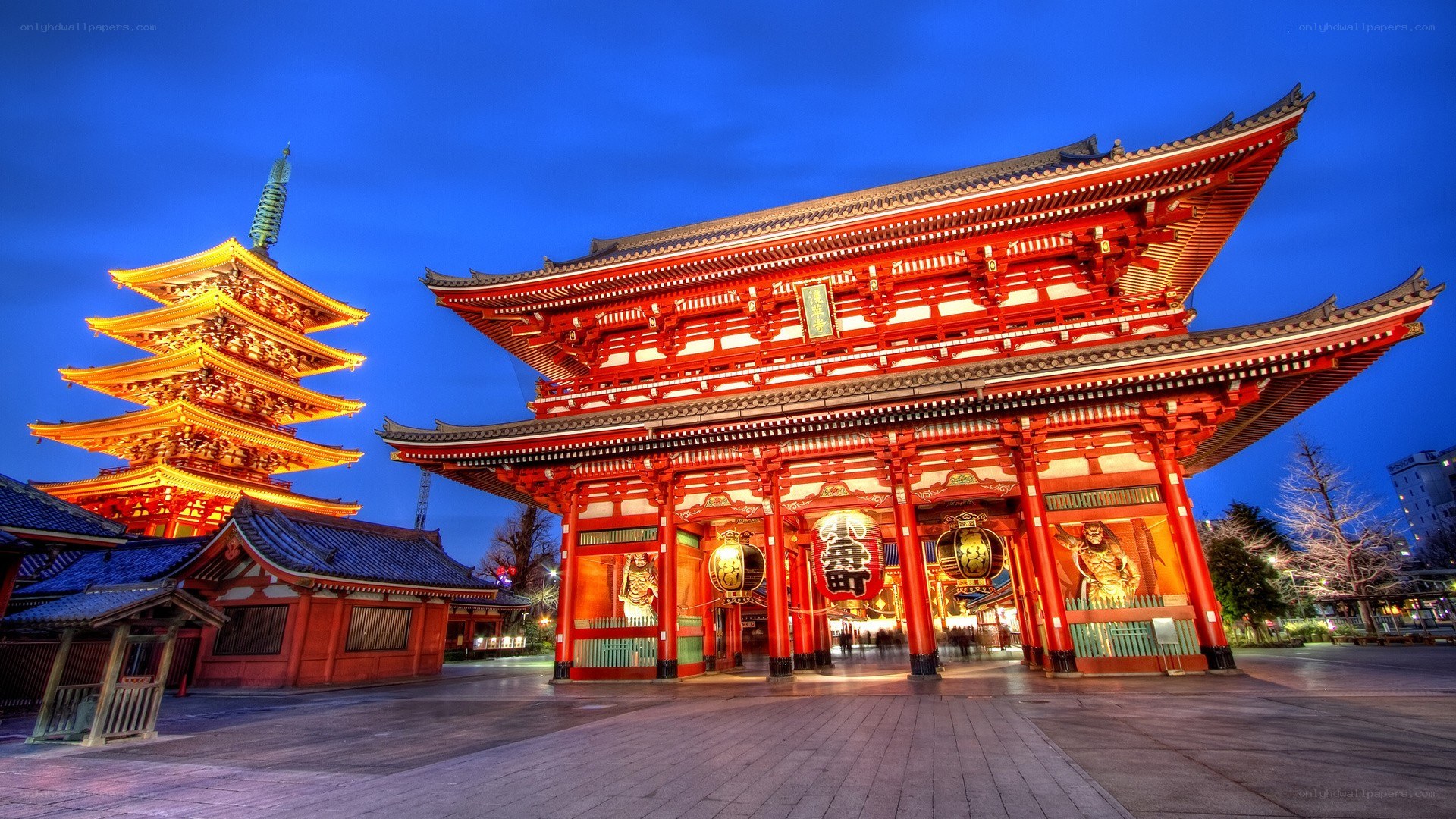Senso-ji temple at dusk