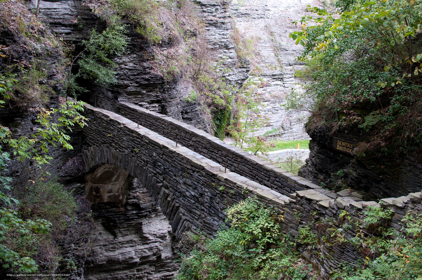 Sentry Bridge in a rocky gorge
