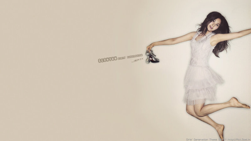 Seo Hyun jumping in white dress