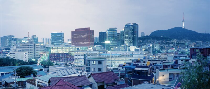 Seoul City Skyline — Blue, Calm, Night