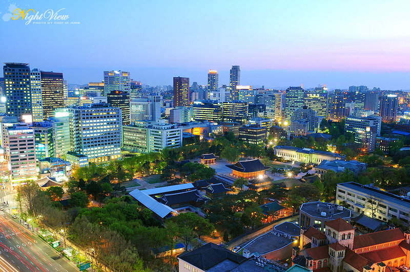Seoul cityscape at dusk