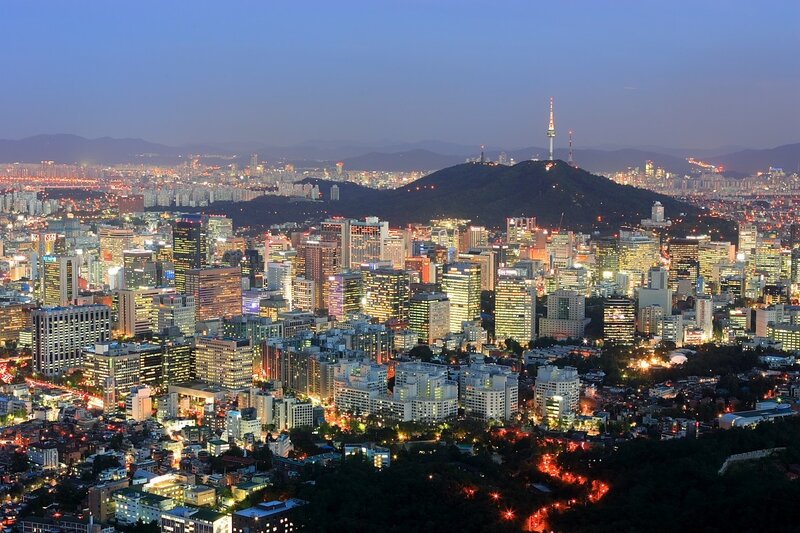 Seoul cityscape at dusk