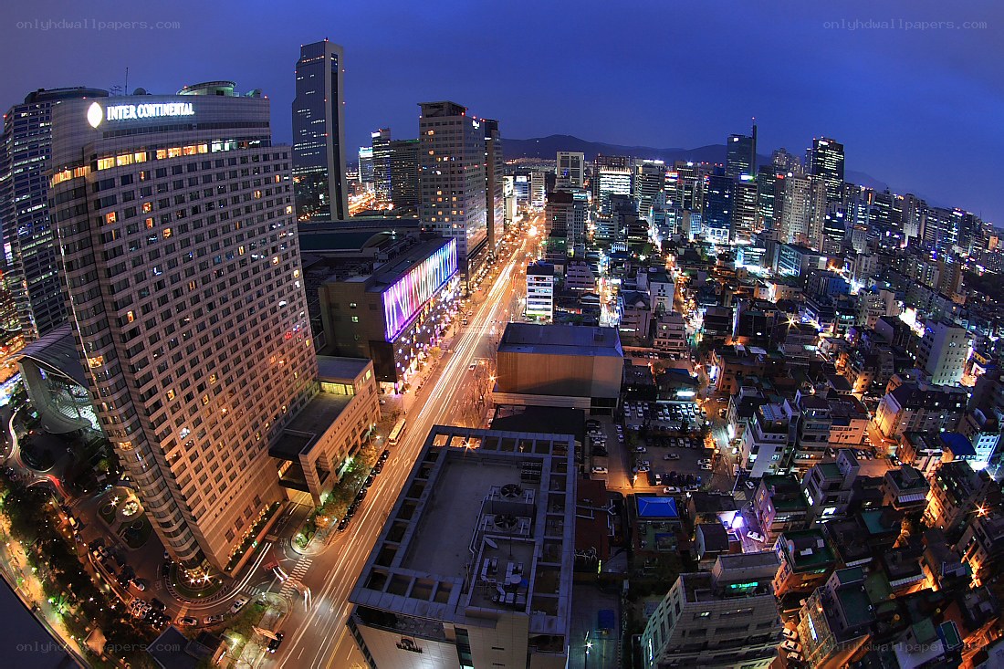 Seoul cityscape at night